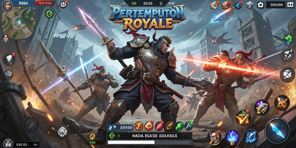 Tampilan seru gameplay Battle Royale di 898A dengan pertempuran intens.
