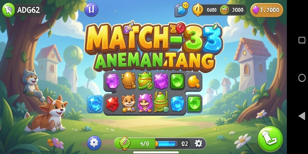 Tampilan gameplay seru dan penuh tantangan di ADG62.