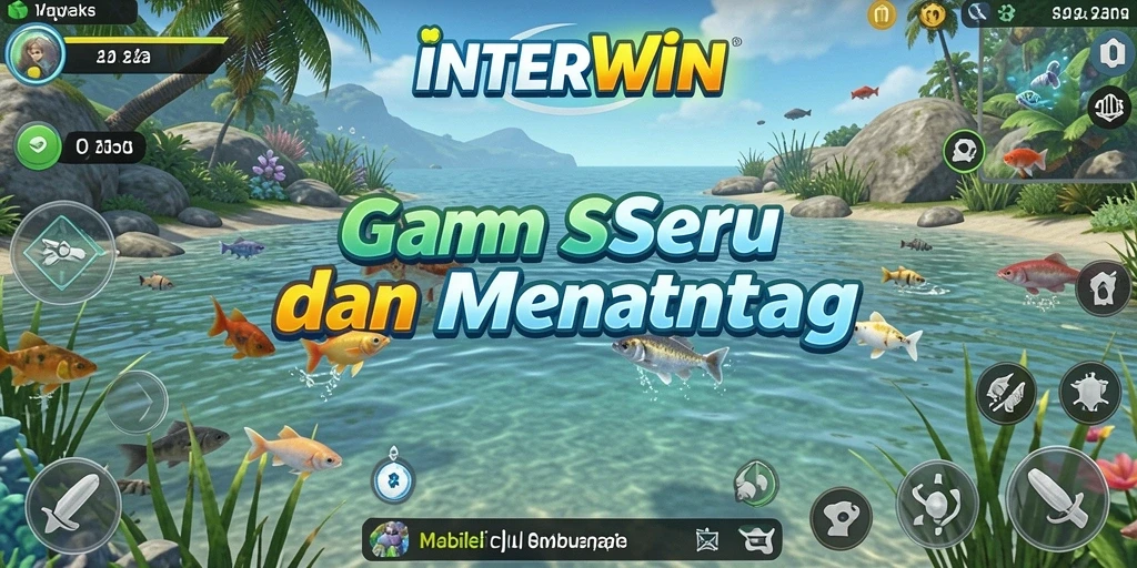 Screenshot gameplay INTERWIN menampilkan suasana seru saat memancing.