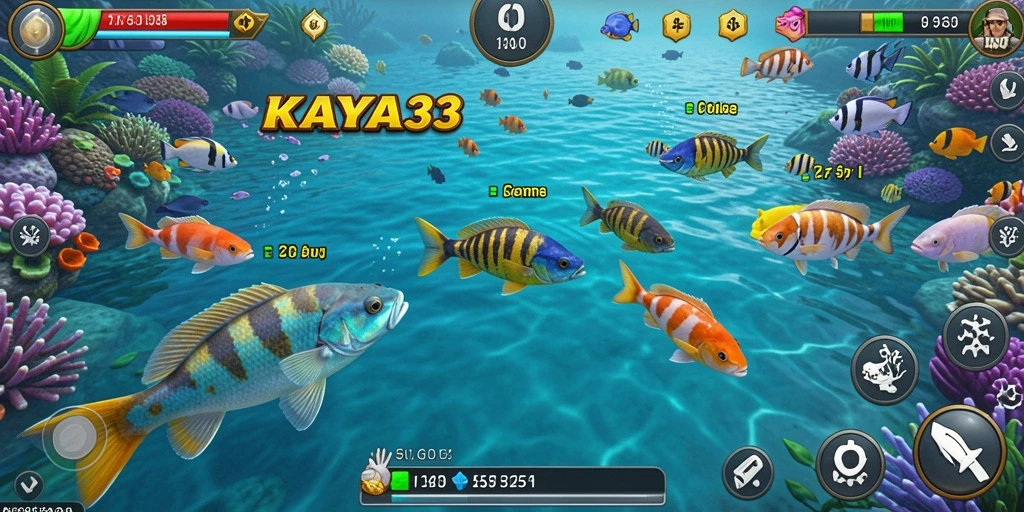 Tampilan gameplay KAYA33 dengan aksi tembak ikan yang seru.