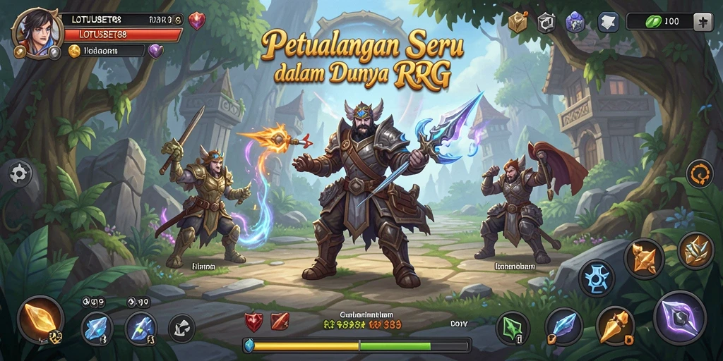 Tampilan seru gameplay LOTUSBET88 di dunia RPG.