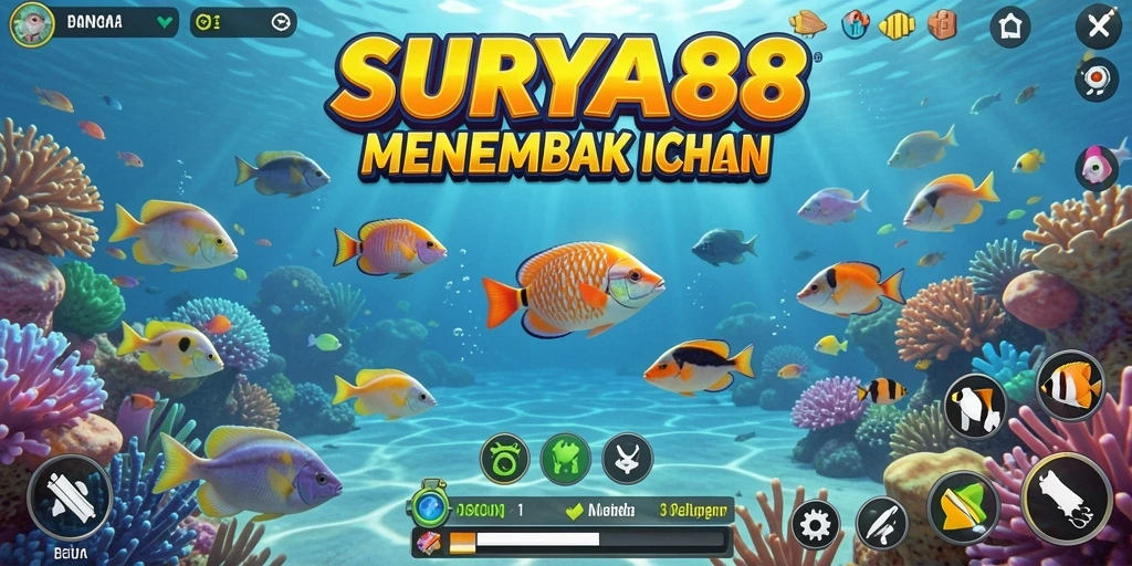 Tampilan gameplay seru dari SURYA88 menembak ikan.
